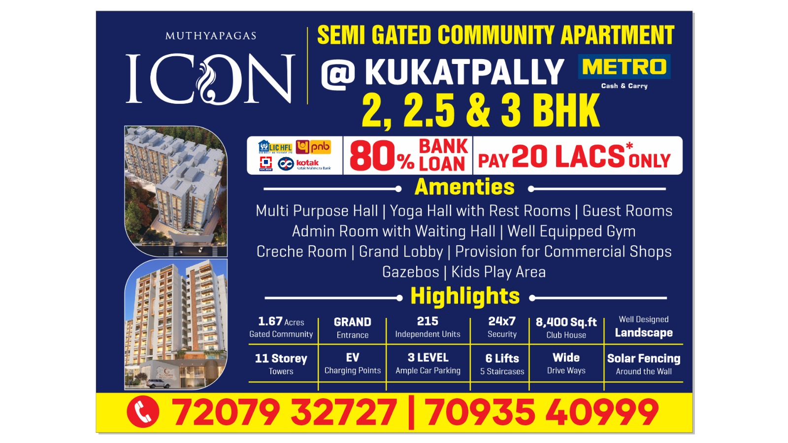 ICON PROJECT Premium gated community Flats for sale (2, 2.5, 3BHK Flats For Sale)